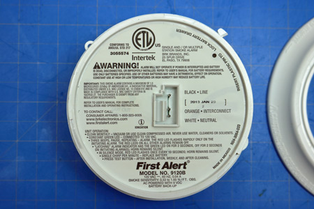  Back of BRK Model 9120 Smoke Alarm